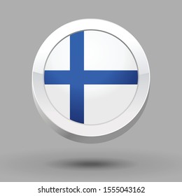 Finland flag in 3D circle frame, can be used for independence day or any other events