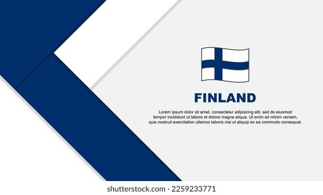Plantilla de diseño de fondo de resumen de marca finlandesa. Ilustración de vectores de caricaturas del Día de la Independencia de Finlandia. Ilustración de Finlandia