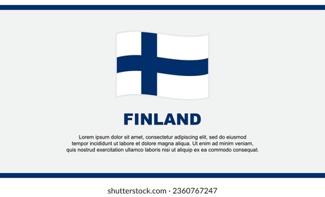 Finnland Flaggen Abstrakte Hintergrunddesign-Vorlage. Finnland Independence Day Banner Social Media Vektorgrafik. Finnland Design