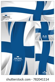 Finland flag abstract colors background. Collection banner design. brochure vector illustration.