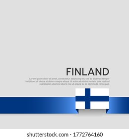 Finland flag background. Business booklet. Ribbon colors of the flag of finland on a white background. State finnish patriotic banner, cover. National poster. Vector flat design