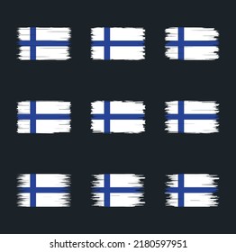 Finland Flag Brush Collection. National Flag