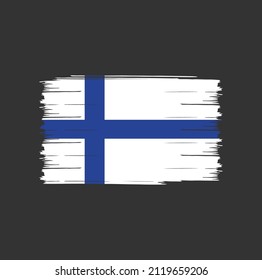 Finland flag with brush stroke background