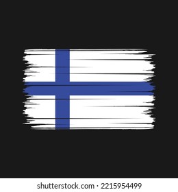 Finland Flag Brush Strokes Painted