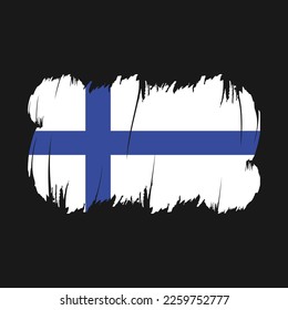 Finland Flag Brush Strokes Vector