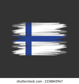 Finnische Flagge - Vektorgrafik mit Pinselstrich