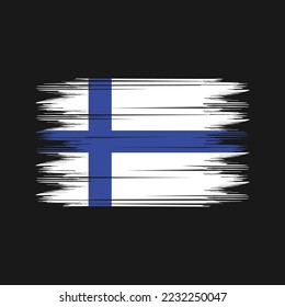 Finland Flag Brush Vector Illustration