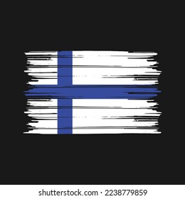 Finland Flag Brush Vector Illustration