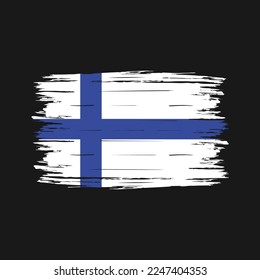 Finland Flag Brush Vector Illustration