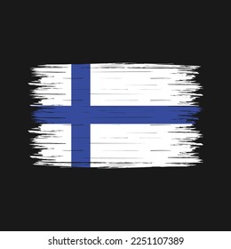 Finland Flag Brush Vector Illustration