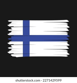 Ilustración del vector del pincel de bandera de Finlandia