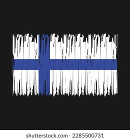 Finland Flag Brush Vector Illustration