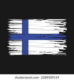 Finland Flag Brush Vector Illustration