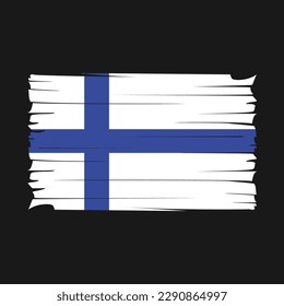 Finland Flag Brush Vector Illustration
