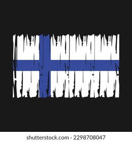 Ilustración del vector del pincel de bandera de Finlandia