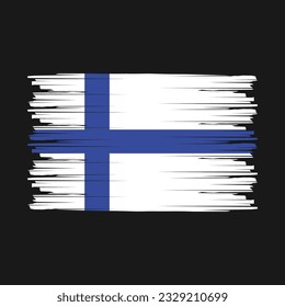 Finland Flag Brush Vector Illustration