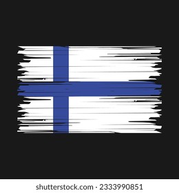Finland Flag Brush Vector Illustration