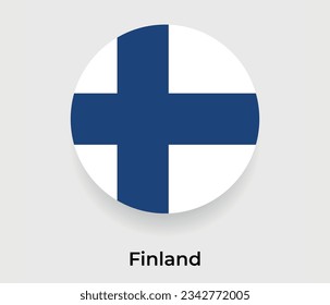 Finnische Flagge Blase Kreis um Form Symbol Vektorgrafik