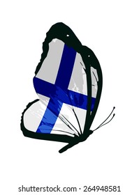 Finland flag butterfly - vector