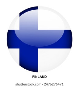 FINLAND flag button on white background