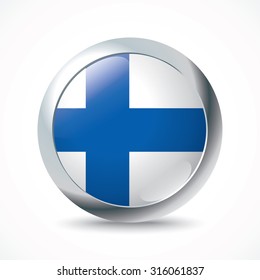 Botón de indicador de Finlandia - ilustración vectorial