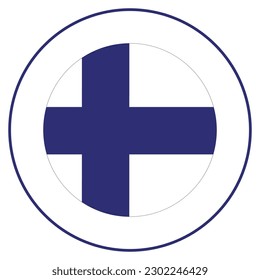 Finland flag in circle. Flag of Finland round icon