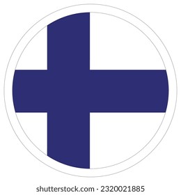 Finland flag in circle. Flag of Finland round icon