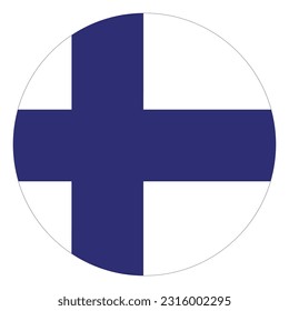 Finland flag in circle shape. Flag of Finland in circle shape.