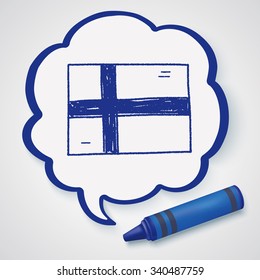 Finland  flag doodle