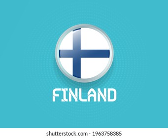 Finland flag for Euro 2020 event. Football Euro 2020.