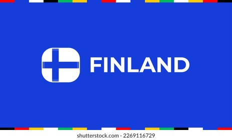 finland flag euro, european  football 2024 tournament.