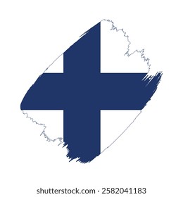 Finland flag in a flat grunge vector design background