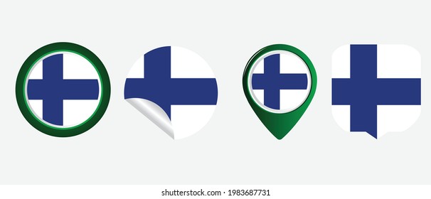 Finland flag. flat icon symbol vector illustration
