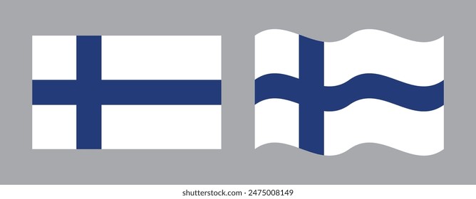 finland flag flanco ondeando concepto Ilustración vectorial