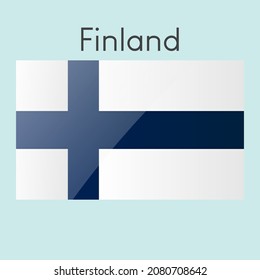 Finland Flag Glossy icon Vector illustration. Simple isolated symbol, eps 10.