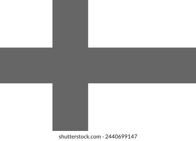 Finland flag - greyscale monochrome vector illustration. Flag in black and white