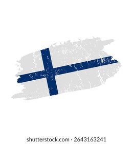 Finland flag with grunge effect – vintage Finnish flag vector illustration