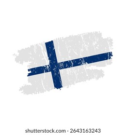 Finland flag with grunge effect – vintage Finnish flag vector illustration
