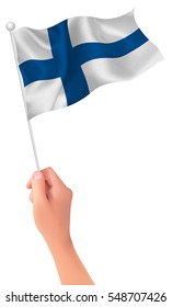 Finland flag hand icon