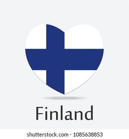 Finland Flag in Heart Shape