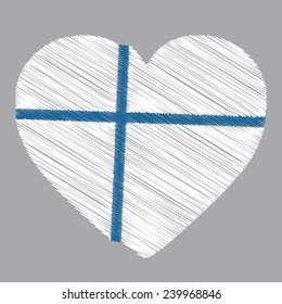 Finland flag heart shape