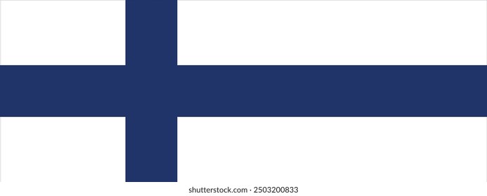 Bandera de Finlandia Horizontal también un diseño e ilustración de Vector de barra larga , Bandera nacional de Finlandia diseño Horizontal.