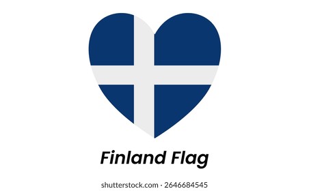 Ícone de bandeira finlandesa com cruz nórdica azul sobre fundo branco em um estilo vetor minimalista.