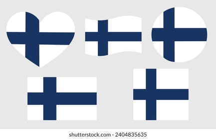 Finland flag icon. Finish set emblem vector ilustration.
