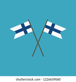Finland flag icon in flat design. Independence day or National day holiday concept.