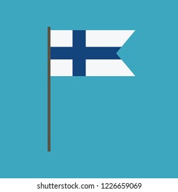 Finland flag icon in flat design. Independence day or National day holiday concept.