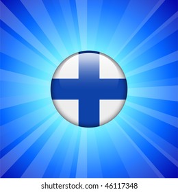 finland Flag Icon on Internet Button Original Vector Illustration