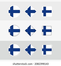 Finland flag icons set, vector flag of Finland. Three versions of icon.