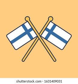 Finland Flag Line Icon, Finland Flag