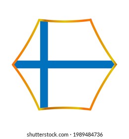finland flag logo in gold frame